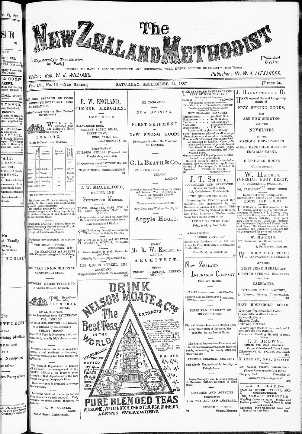 The New Zealand Methodist Times: 24th September 1887