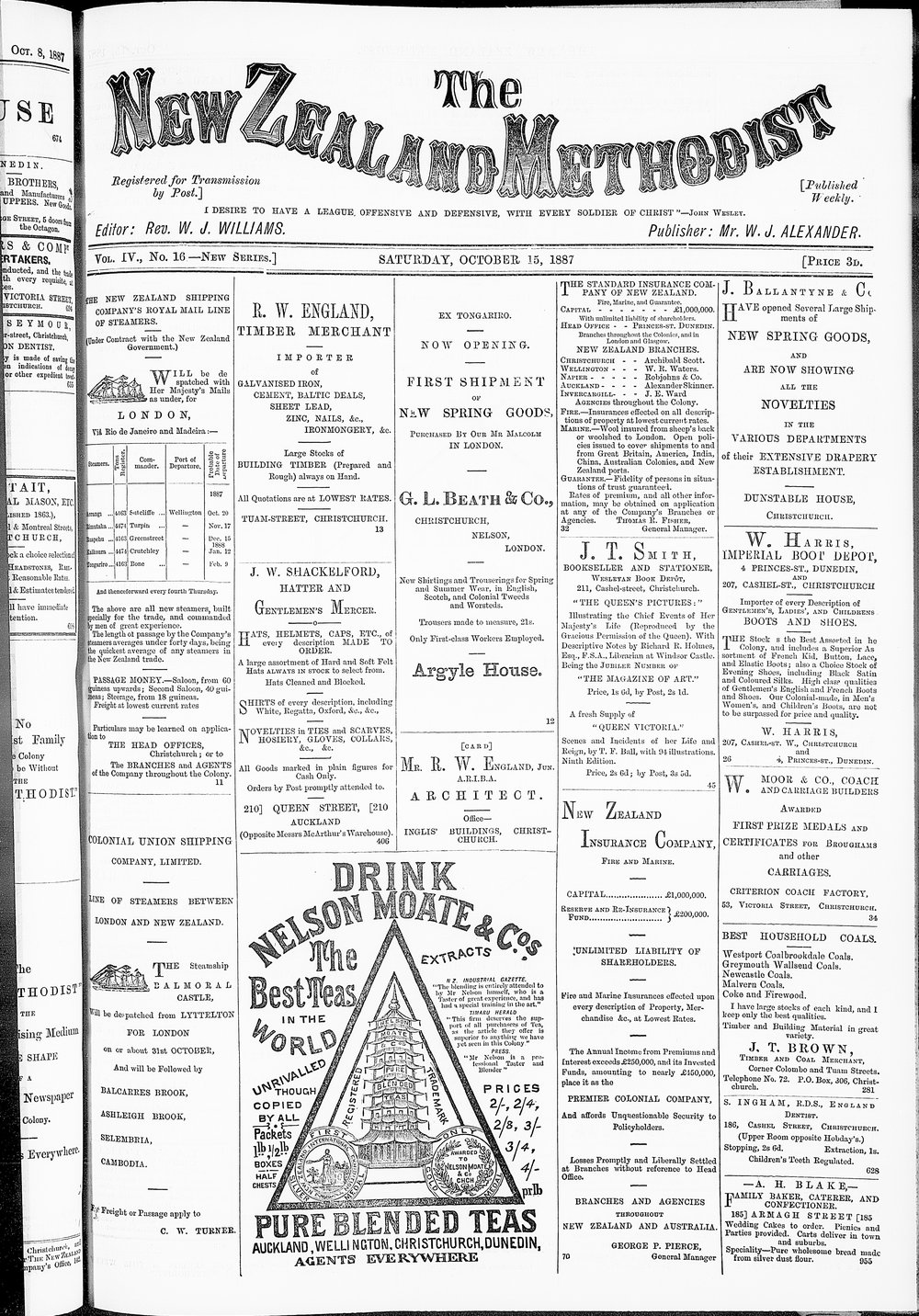 The New Zealand Methodist Times: 15th October 1887