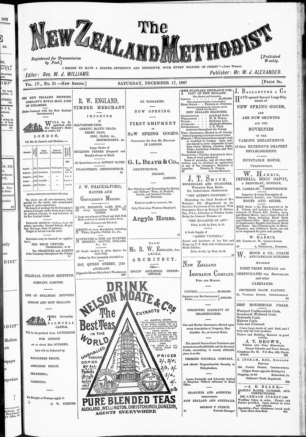 The New Zealand Methodist Times: 17th December 1887