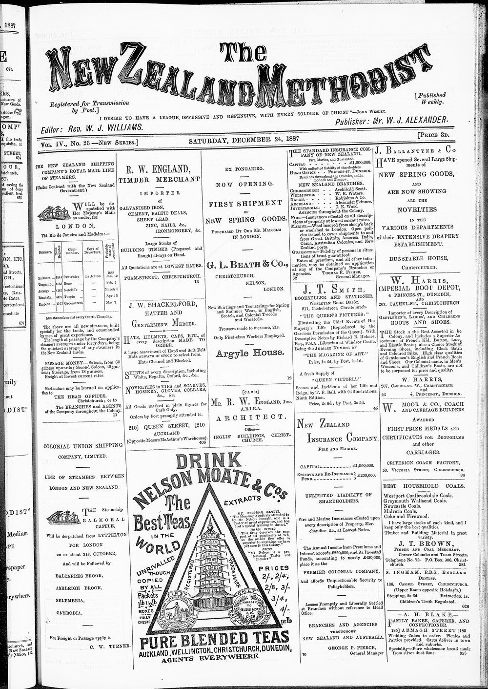 The New Zealand Methodist Times: 24th December 1887