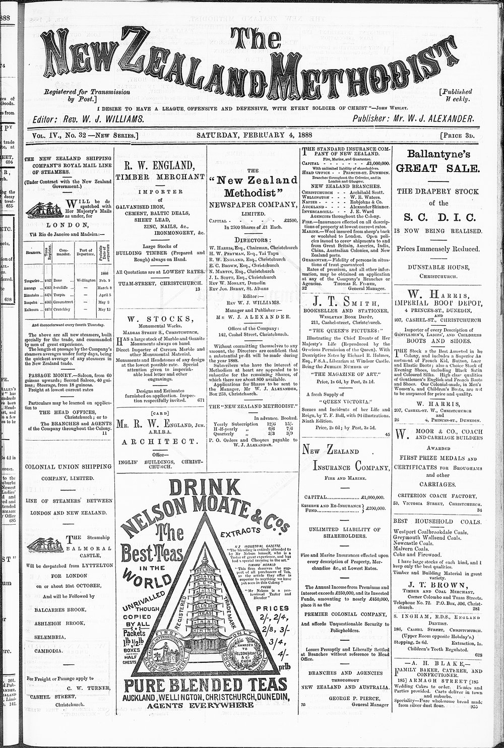 The New Zealand Methodist Times: 4th February 1888