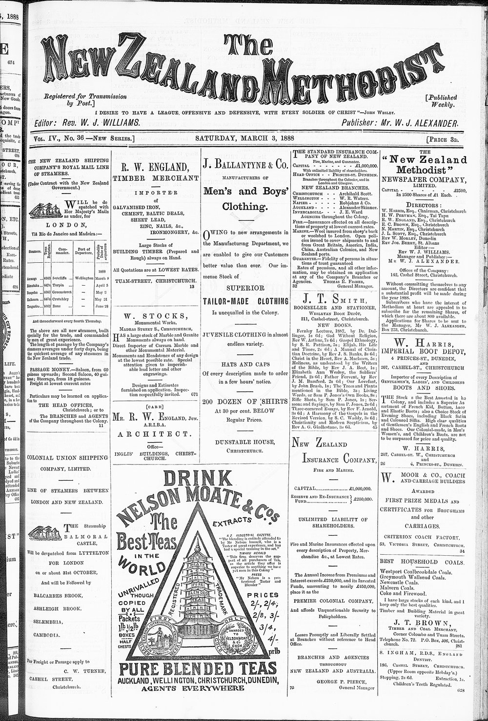 The New Zealand Methodist Times: 3rd March 1888