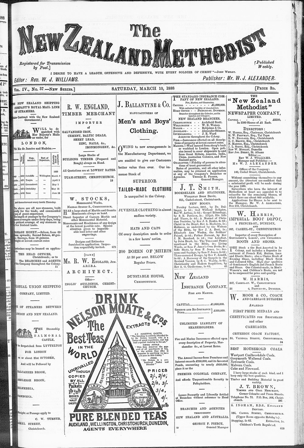 The New Zealand Methodist Times: 10th March 1888