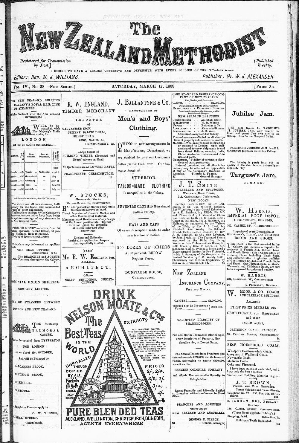The New Zealand Methodist Times: 17th March 1888