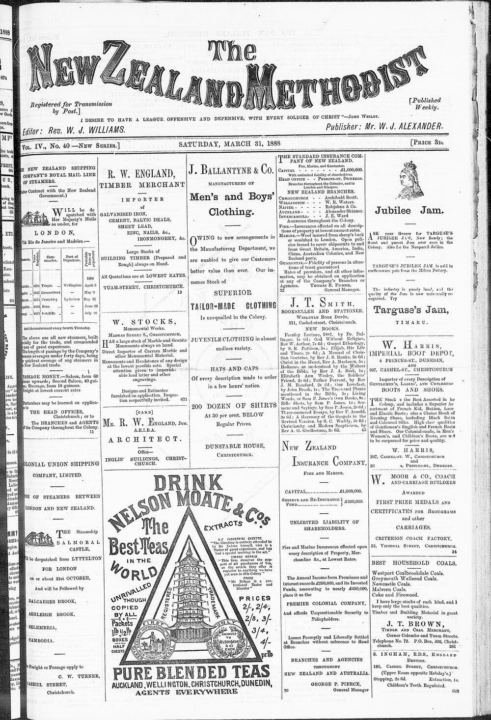 The New Zealand Methodist Times: 31st March 1888