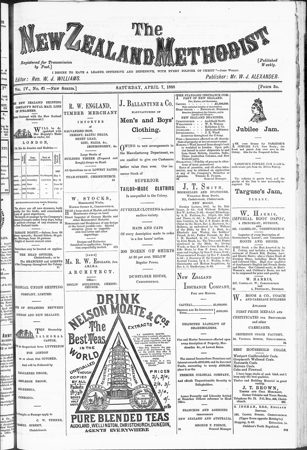 The New Zealand Methodist Times: 7th April 1888