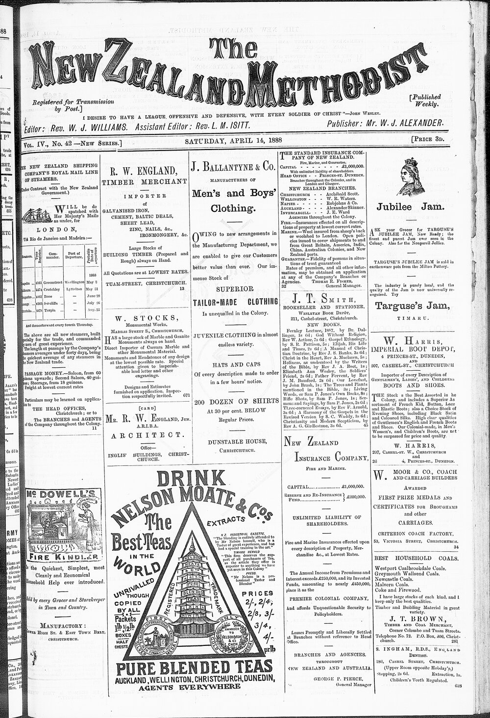 The New Zealand Methodist Times: 14th April 1888