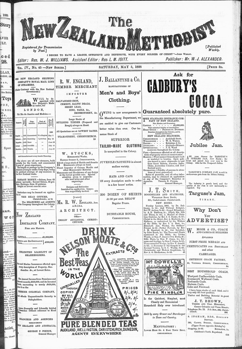 The New Zealand Methodist Times: 5th May 1888