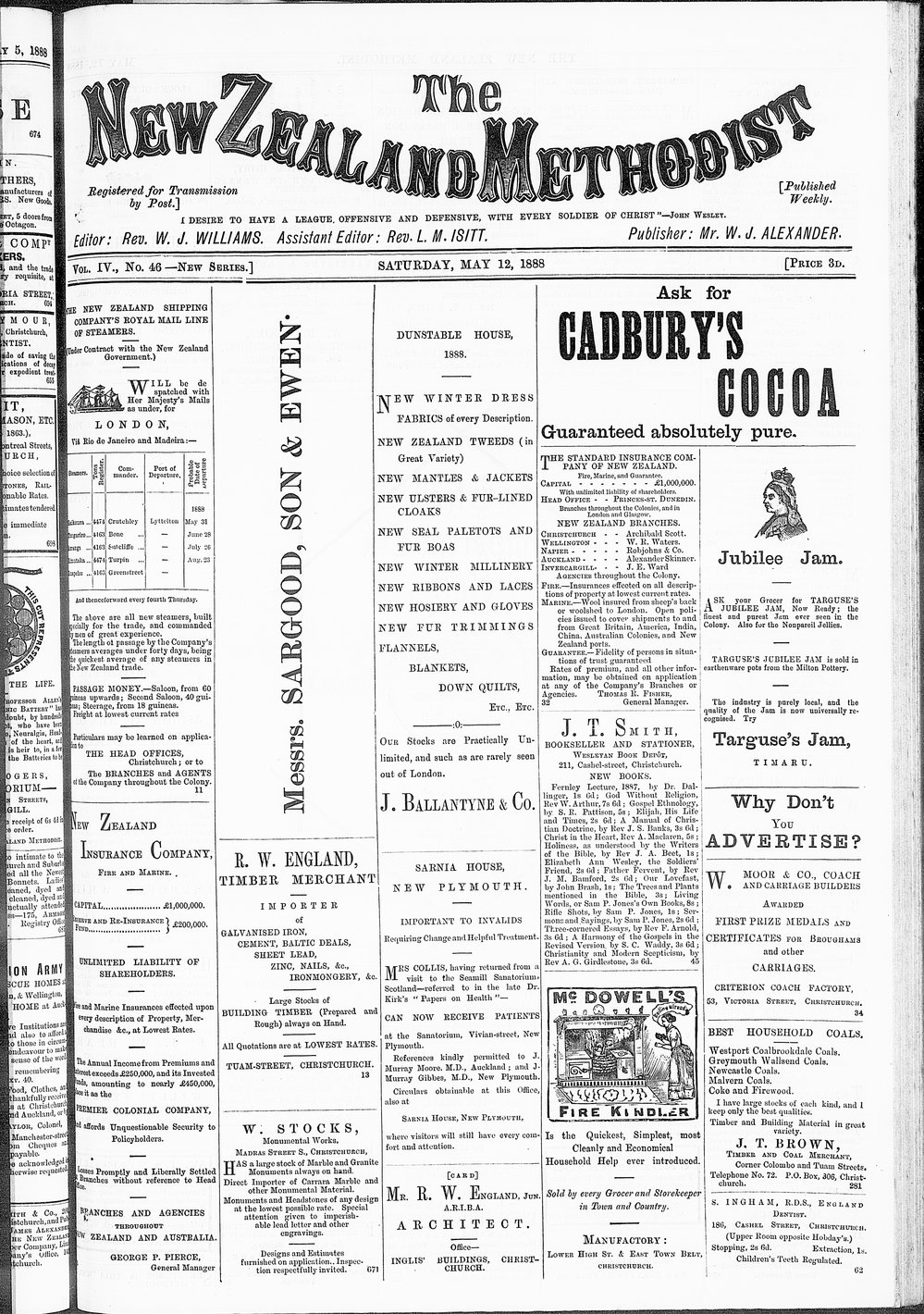 The New Zealand Methodist Times: 12th May 1888