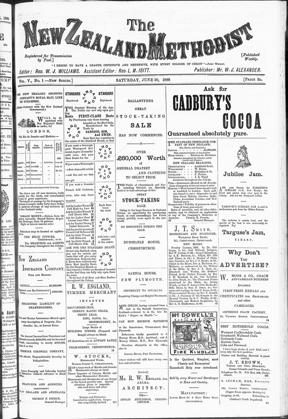 The New Zealand Methodist Times: 30th June 1888