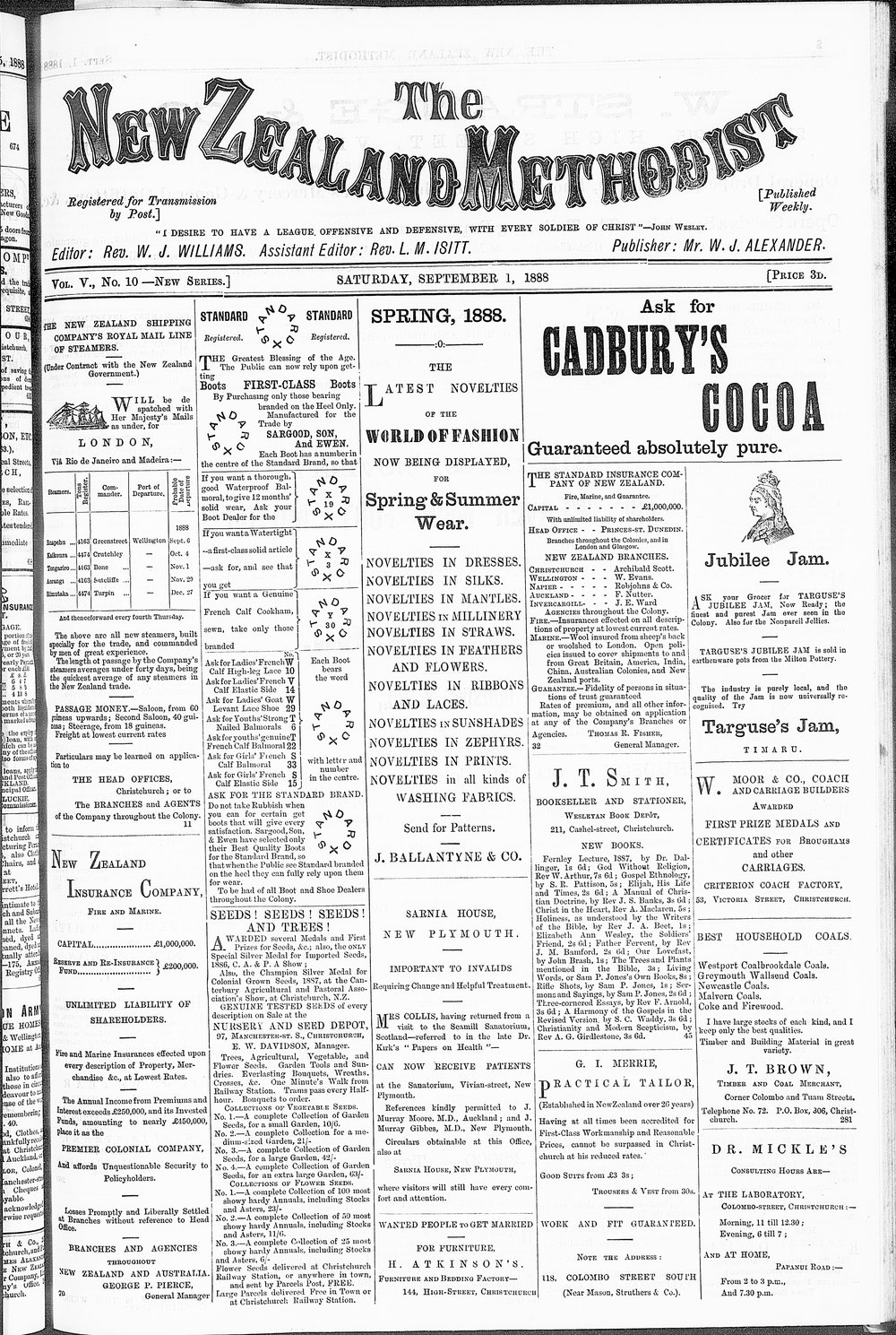 The New Zealand Methodist Times: 1st September 1888