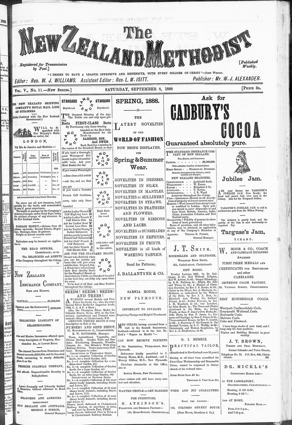 The New Zealand Methodist Times: 8th September 1888