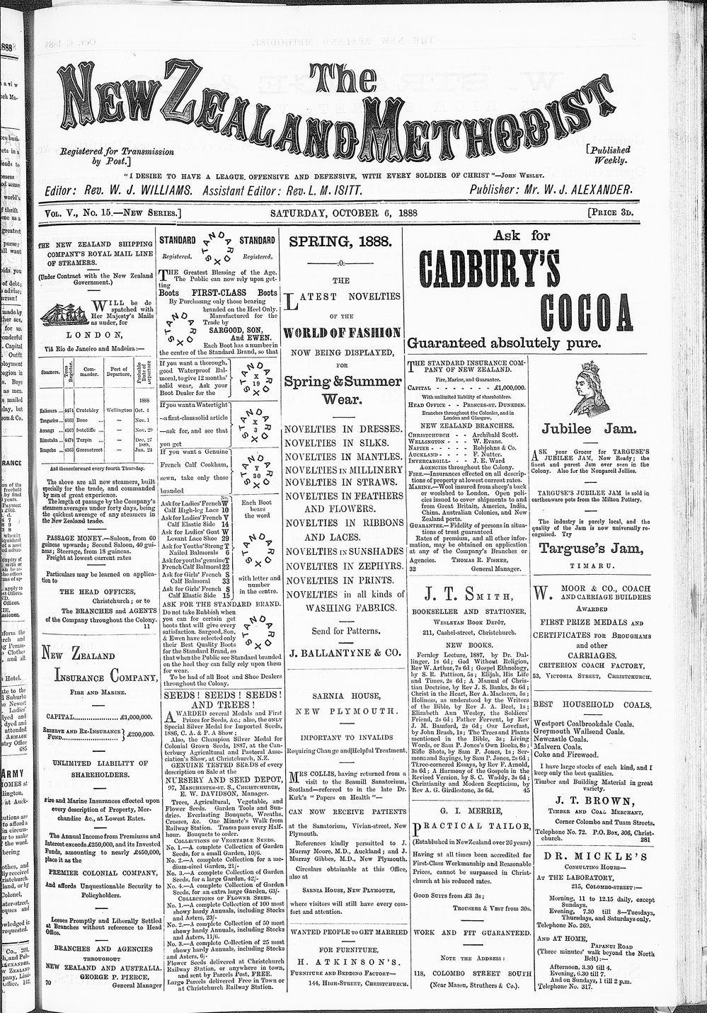 The New Zealand Methodist Times: 6th October 1888