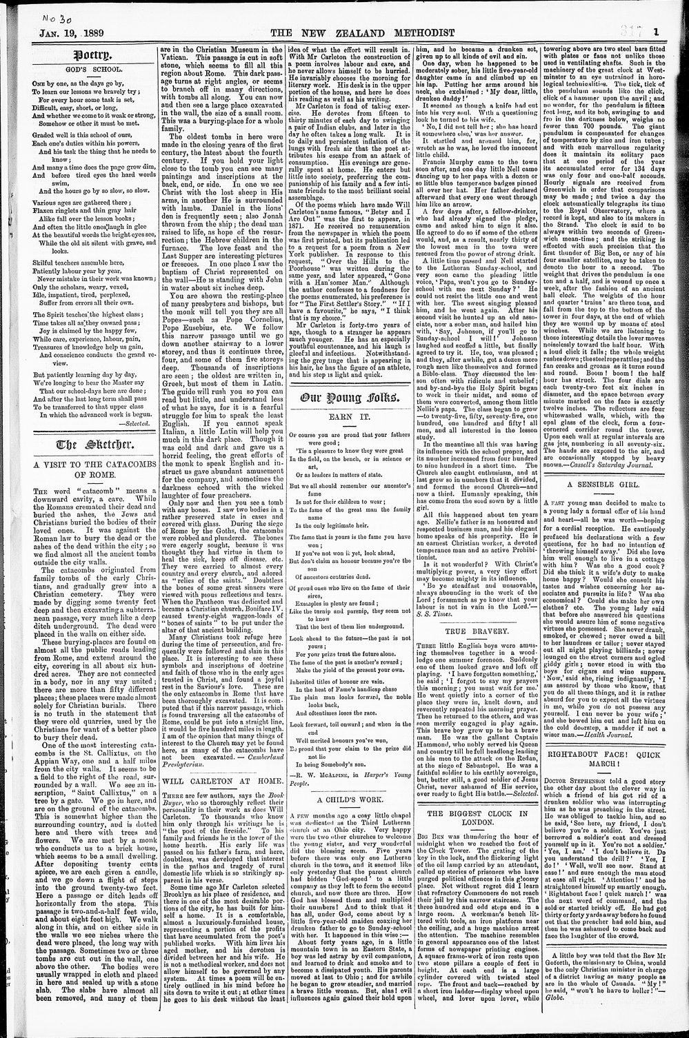 The New Zealand Methodist Times: 19th January 1889