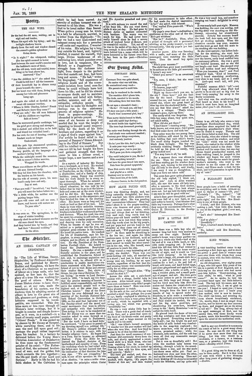 The New Zealand Methodist Times: 26th January 1889