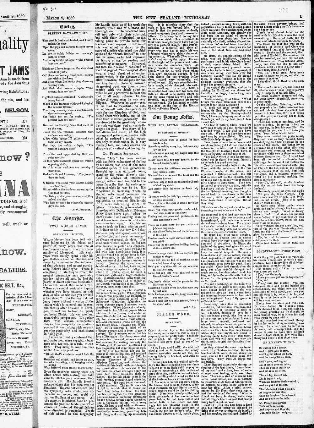 The New Zealand Methodist Times: 9th March 1889