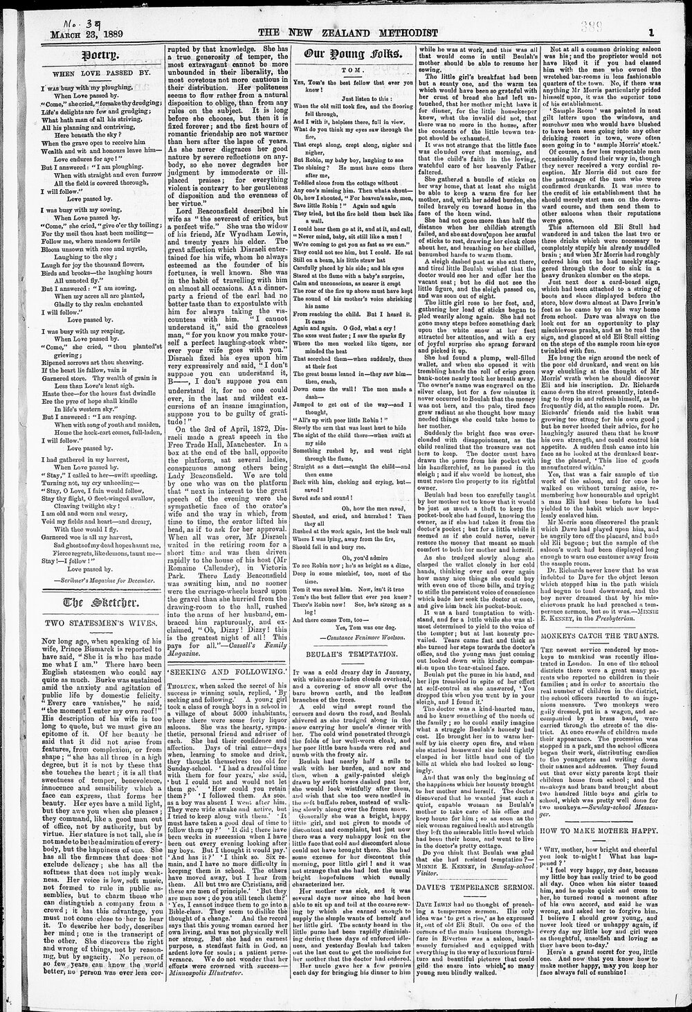 The New Zealand Methodist Times: 23rd March 1889