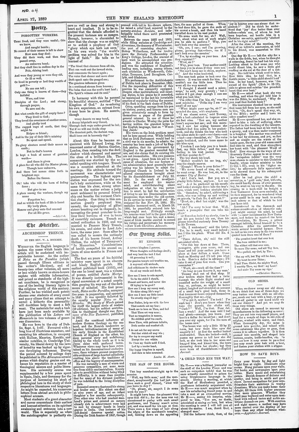 The New Zealand Methodist Times: 27th April 1889