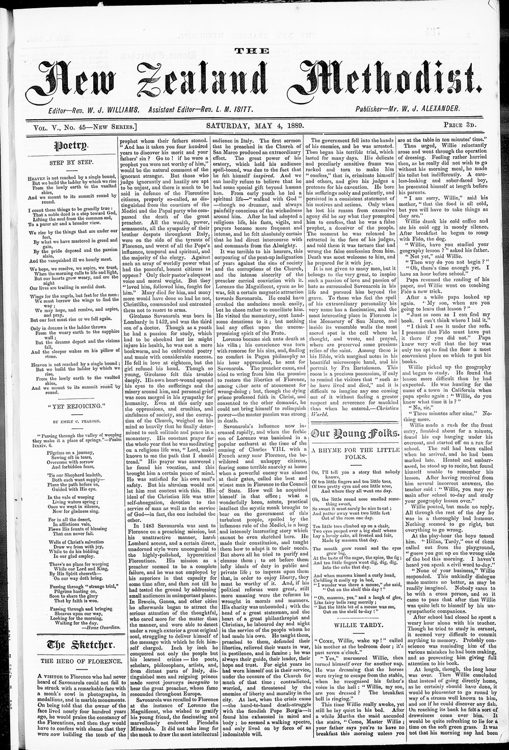 The New Zealand Methodist Times: 4th May 1889