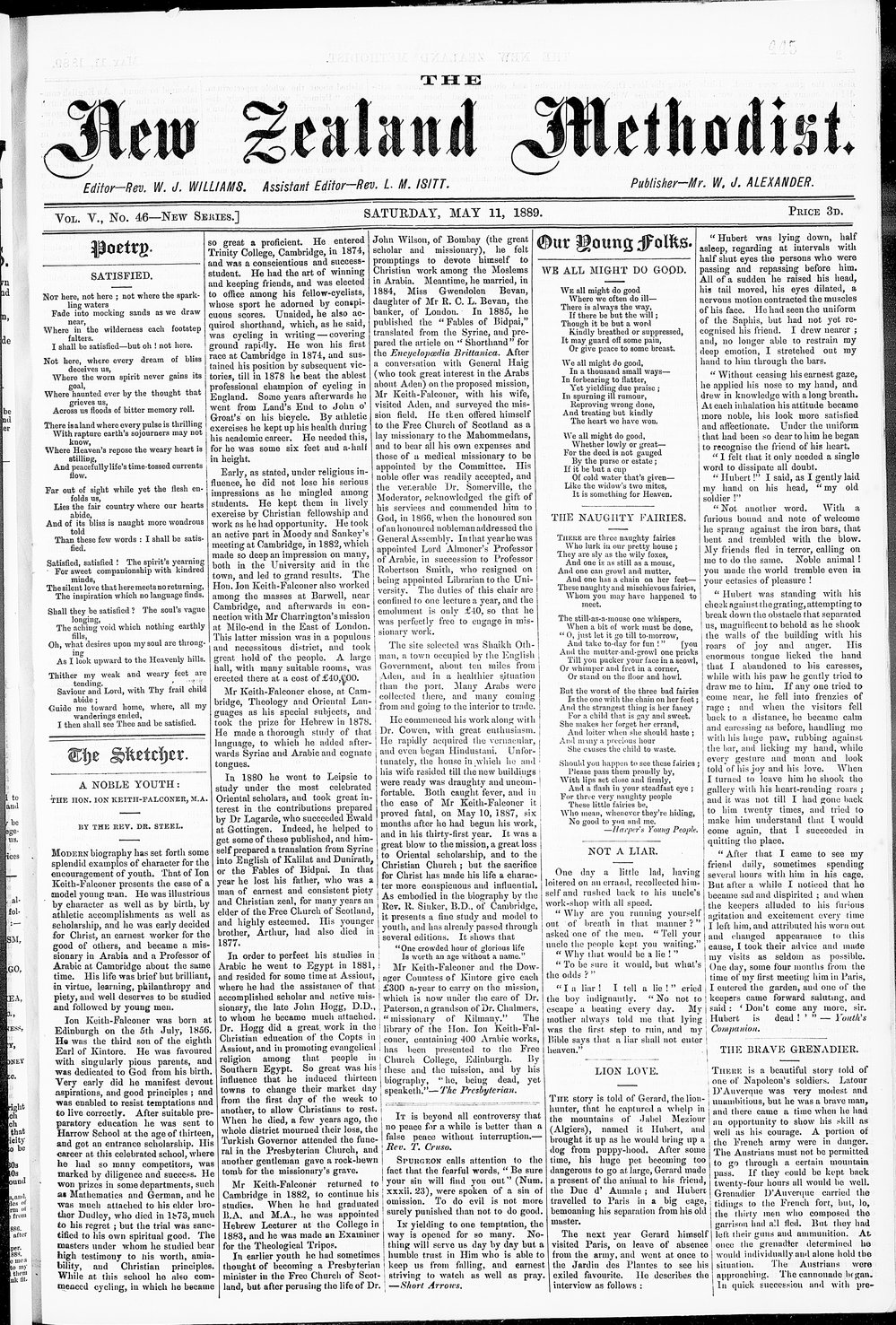 The New Zealand Methodist Times: 11th May 1889