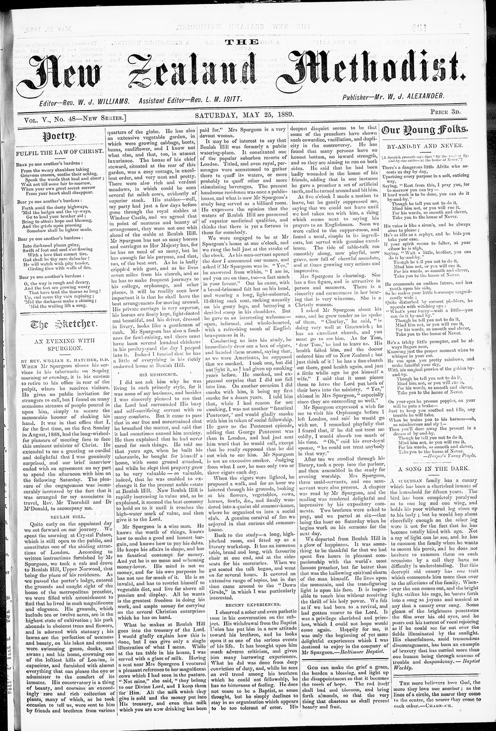 The New Zealand Methodist Times: 25th May 1889