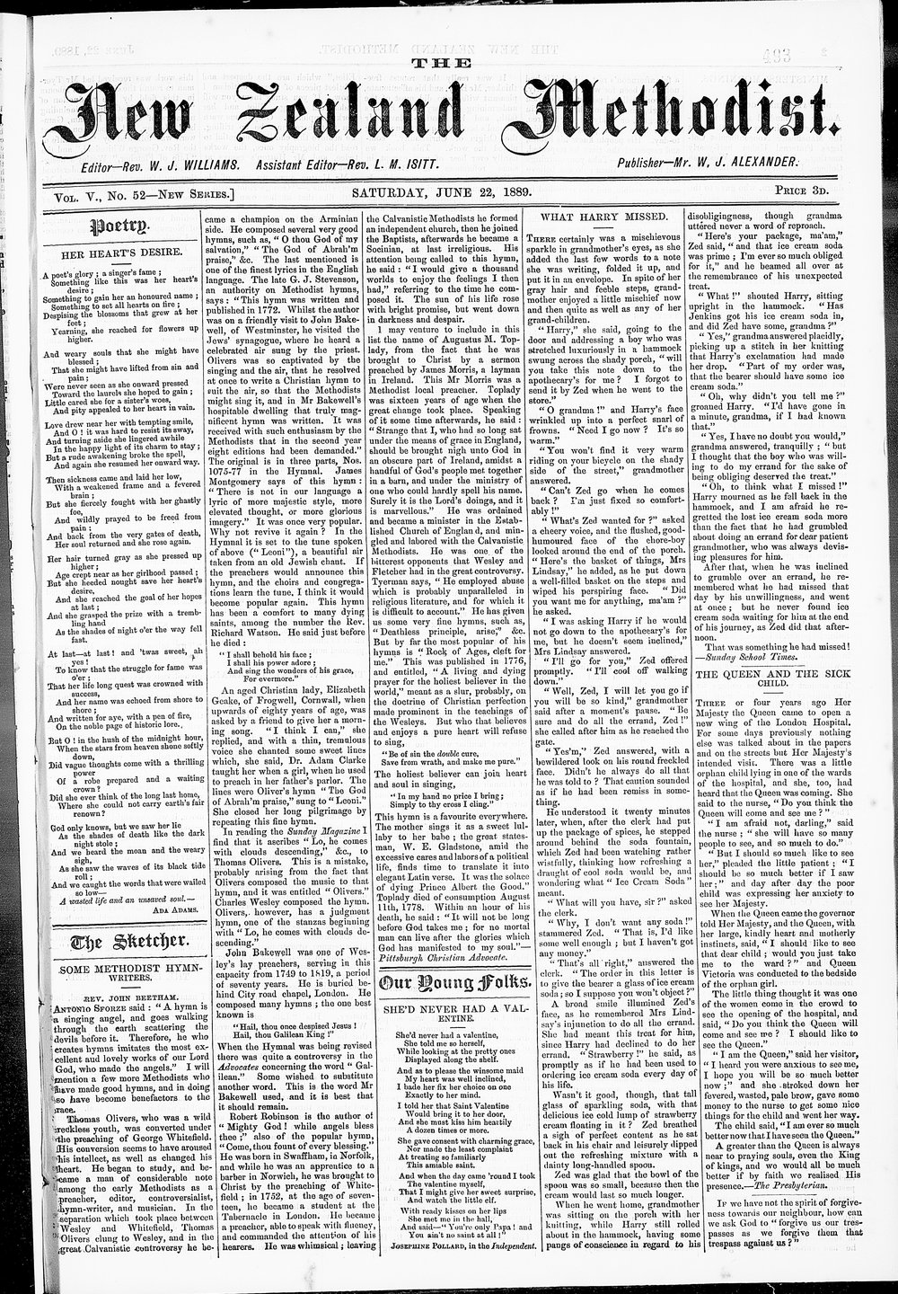 The New Zealand Methodist Times: 22nd June 1889