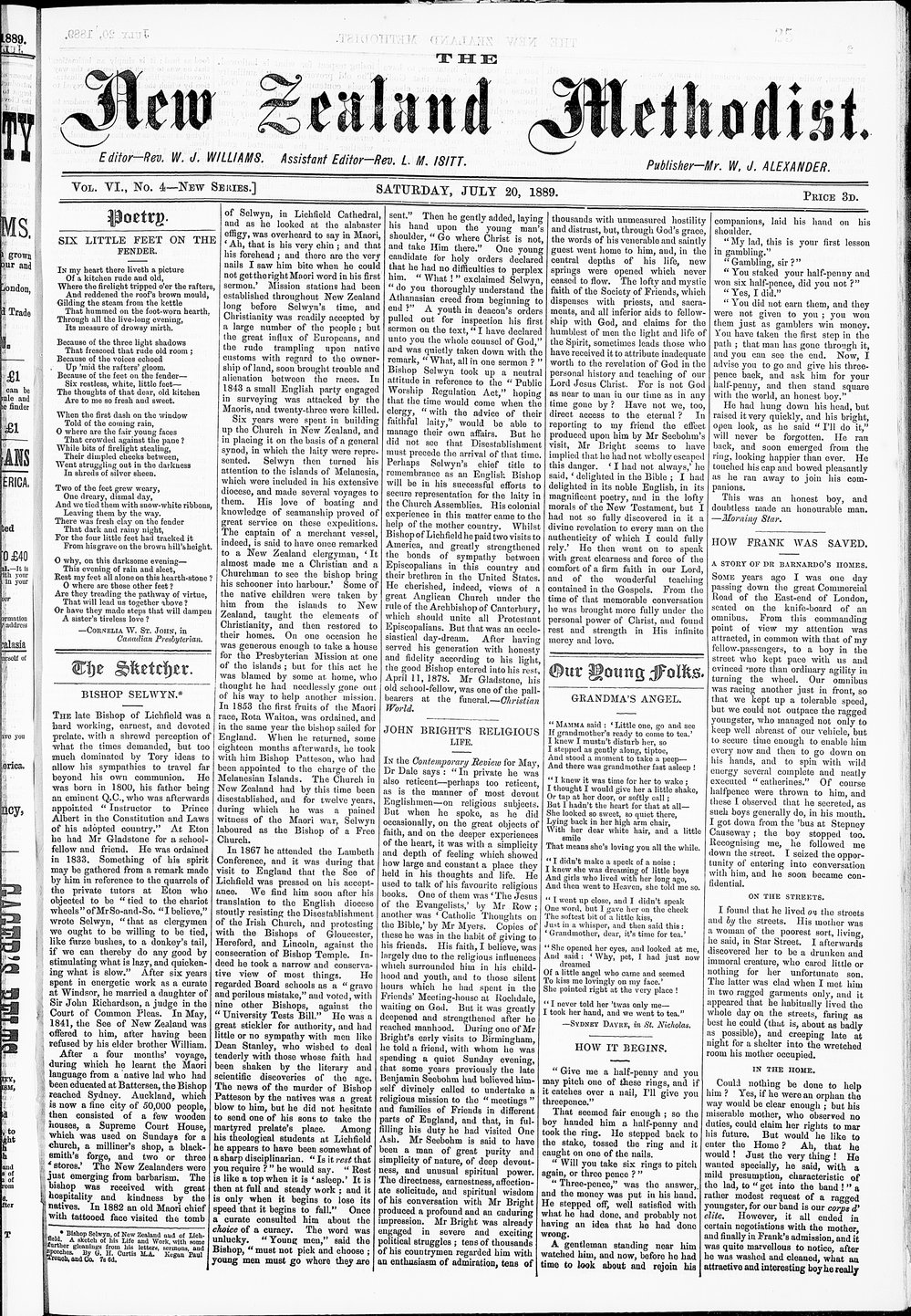 The New Zealand Methodist Times: 20th July 1889