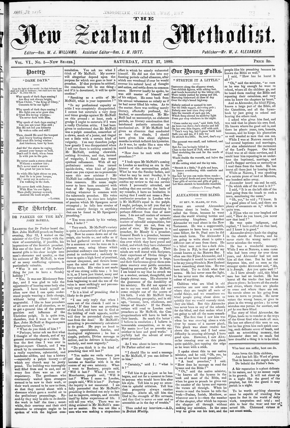 The New Zealand Methodist Times: 27th July 1889