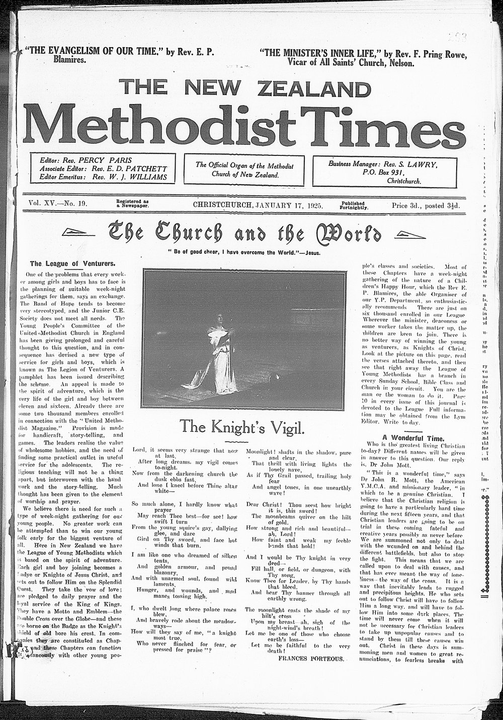 The New Zealand Methodist Times: 17th January 1925