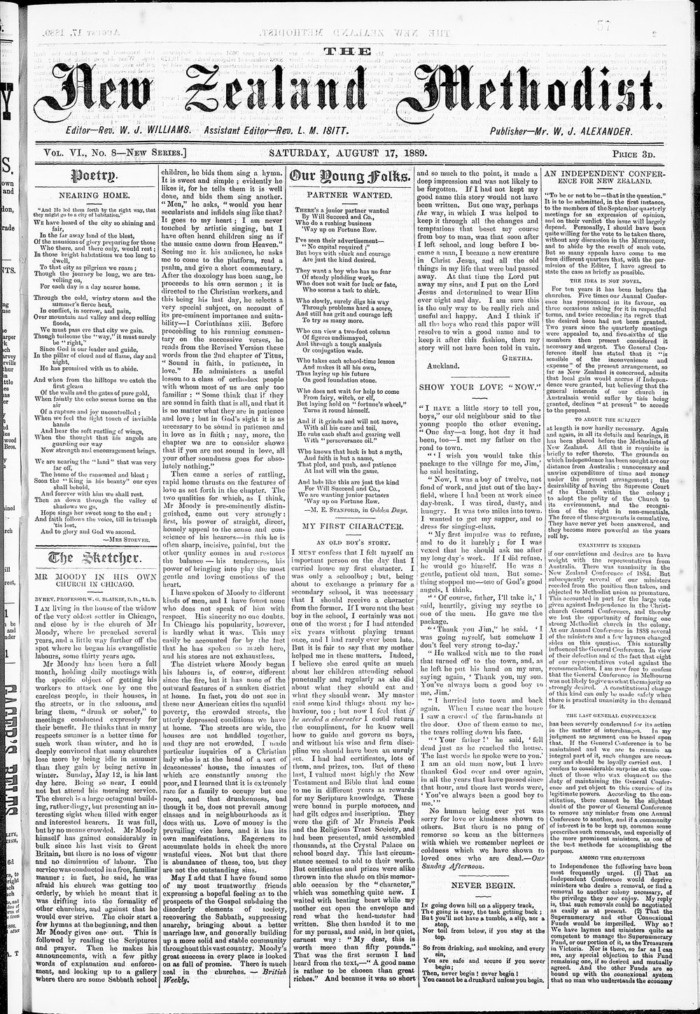 The New Zealand Methodist Times: 17th August 1889
