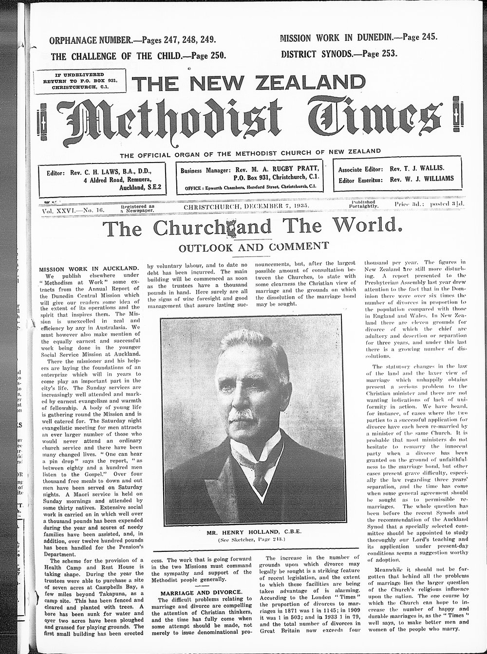 The New Zealand Methodist Times: 7th December 1935