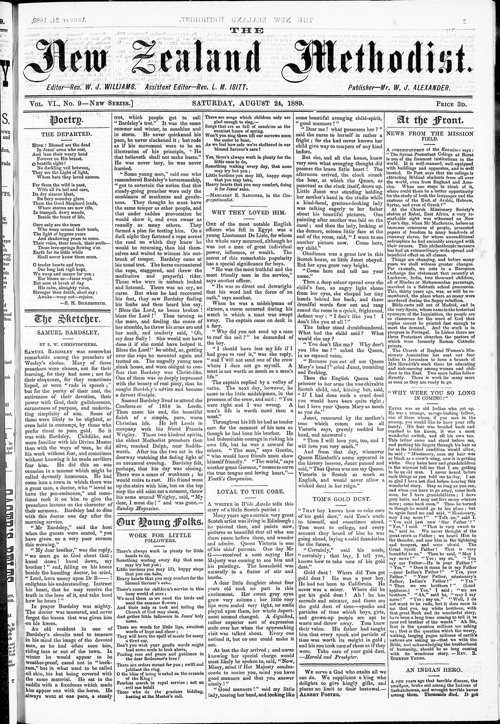 The New Zealand Methodist Times: 24th August 1889