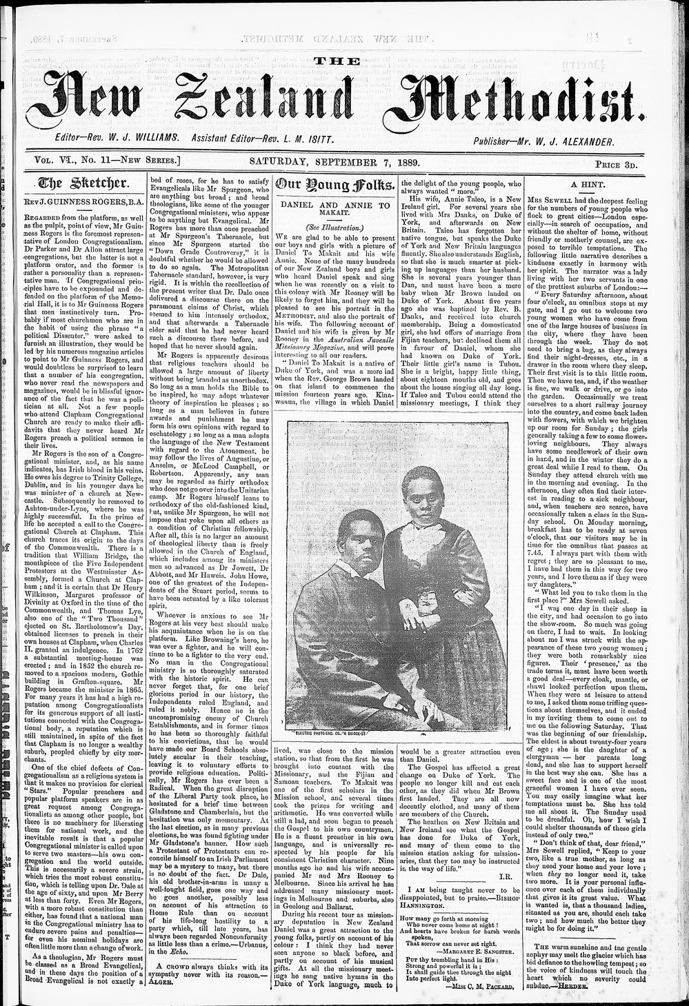 The New Zealand Methodist Times: 7th September 1889