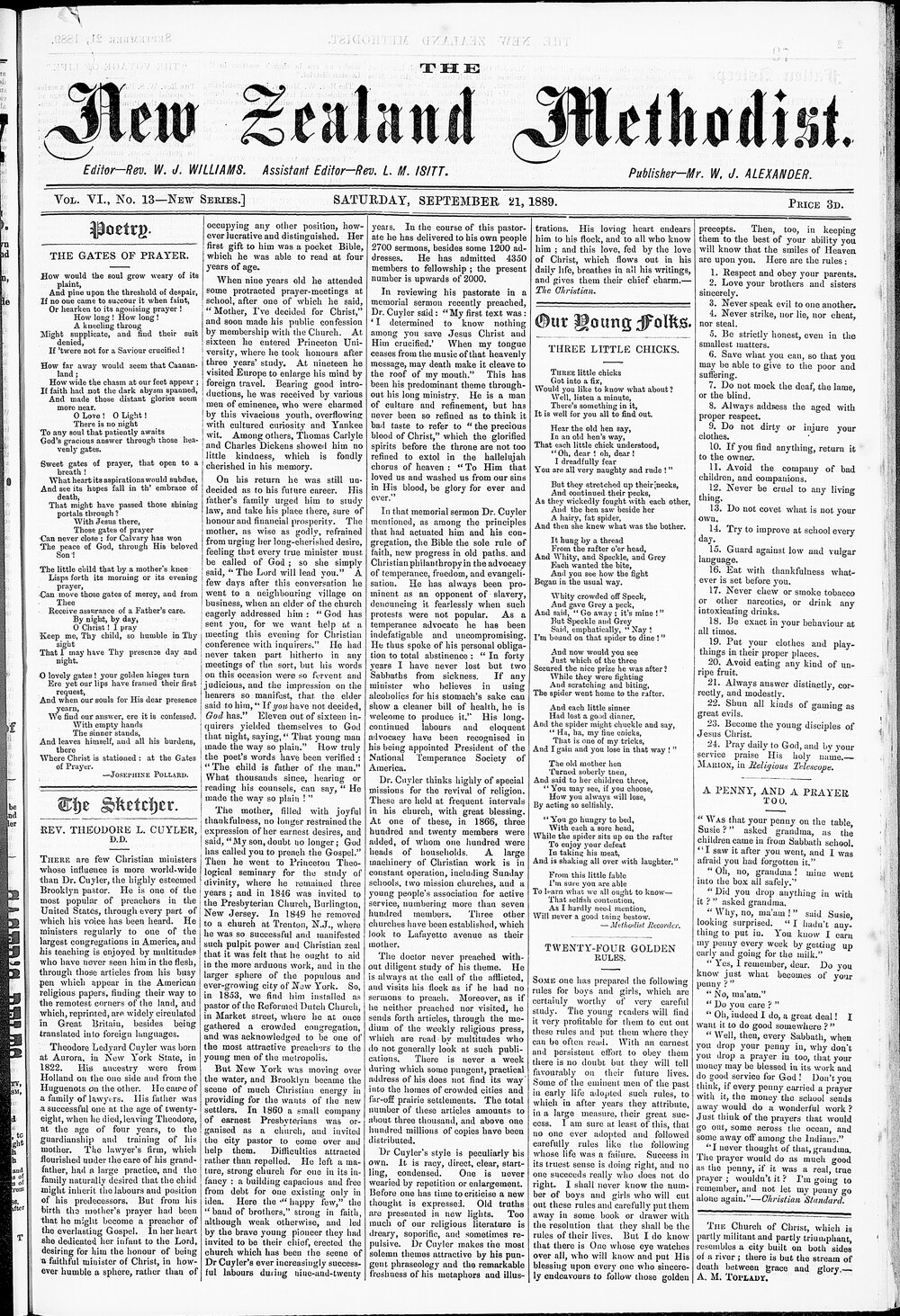 The New Zealand Methodist Times: 21st September 1889