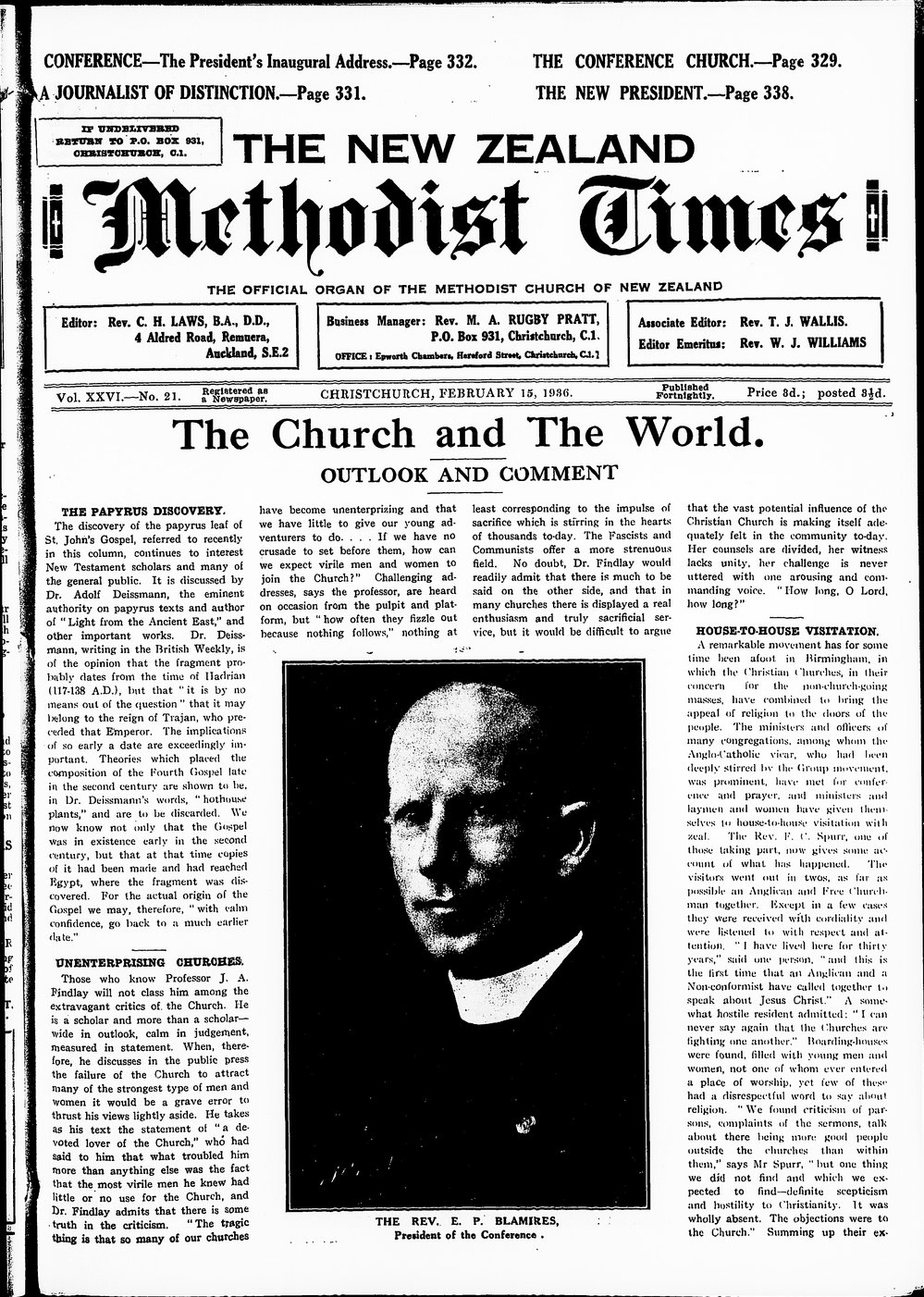 The New Zealand Methodist Times: 15th February 1936