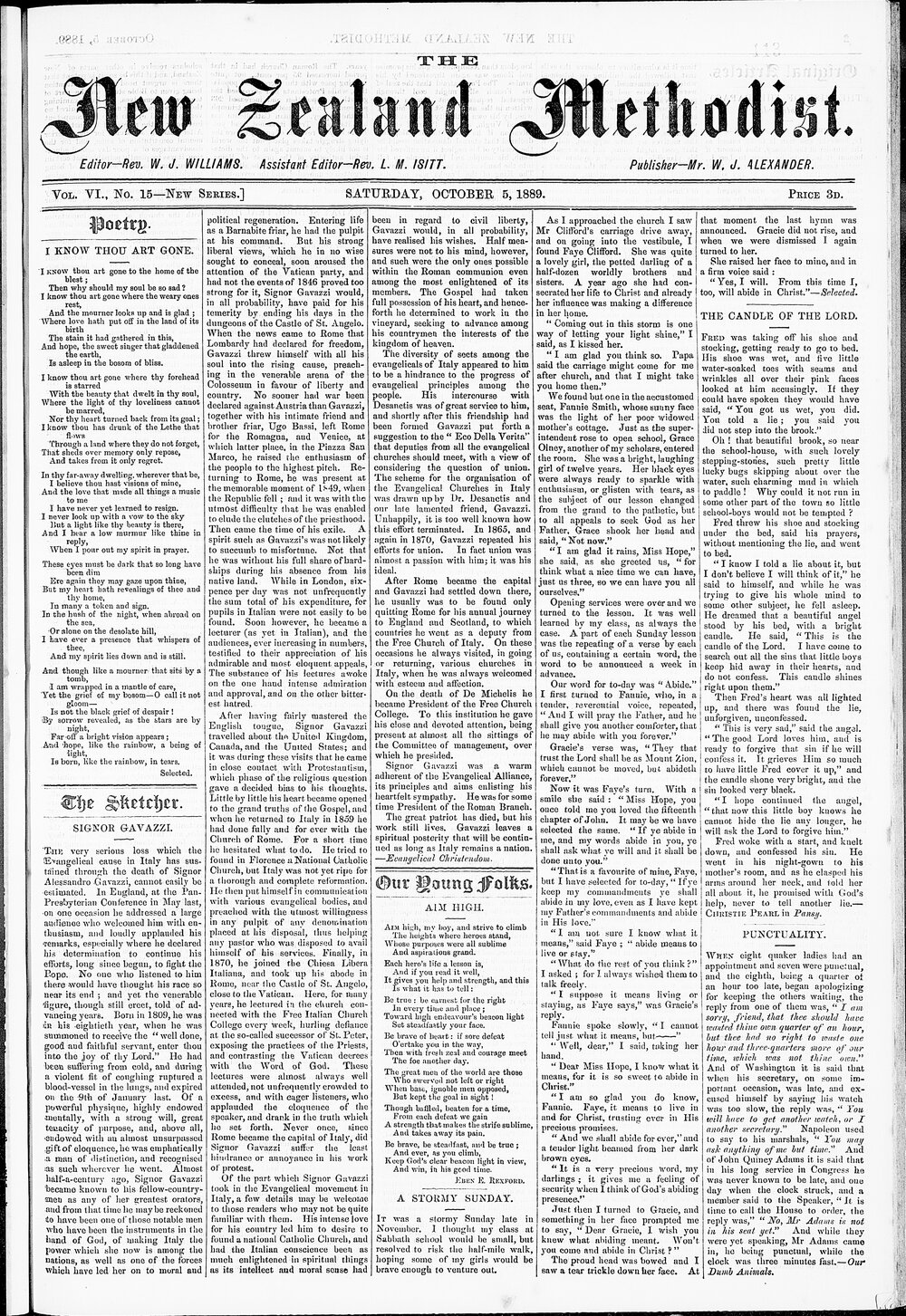 The New Zealand Methodist Times: 5th October 1889