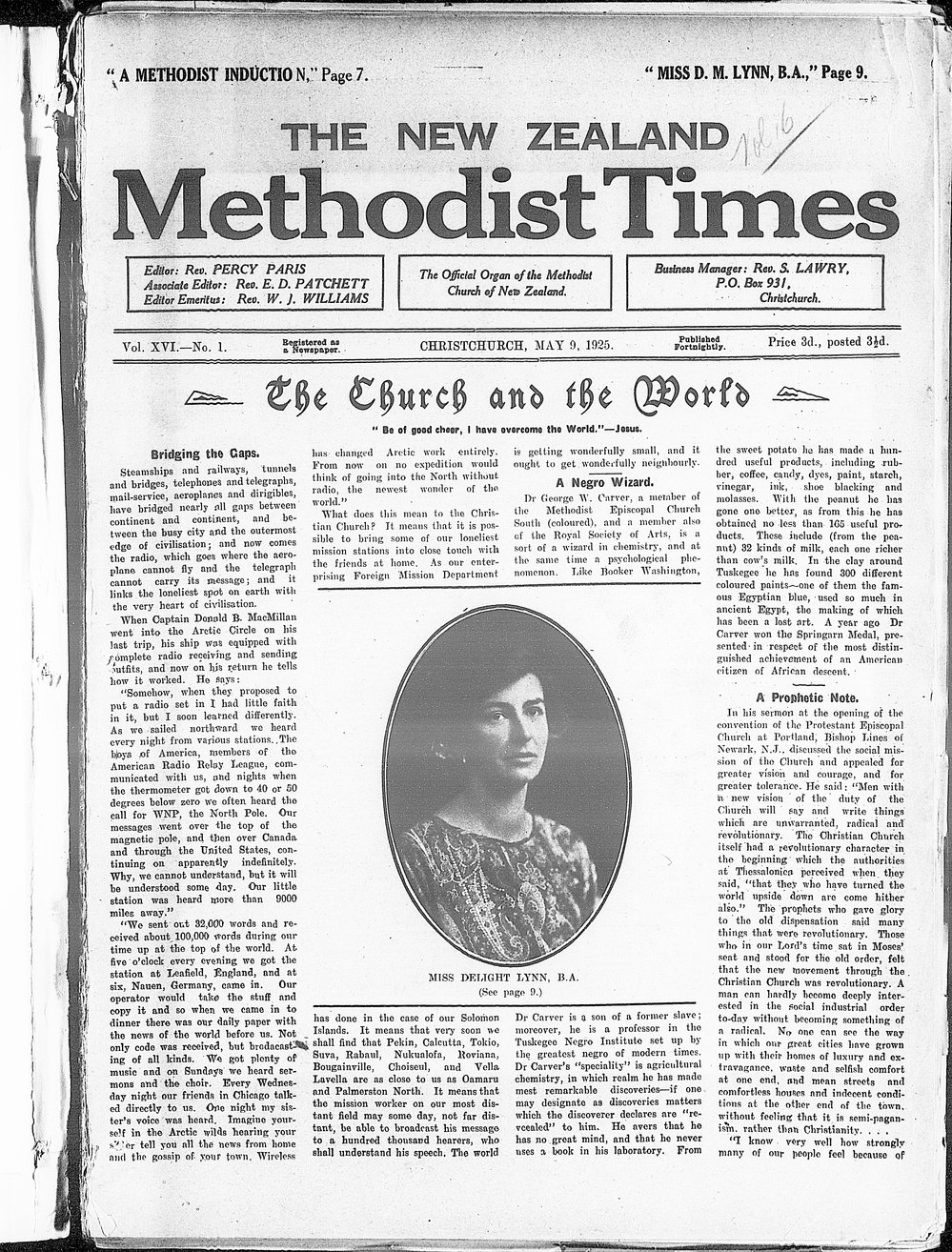 The New Zealand Methodist Times: 9th May 1925