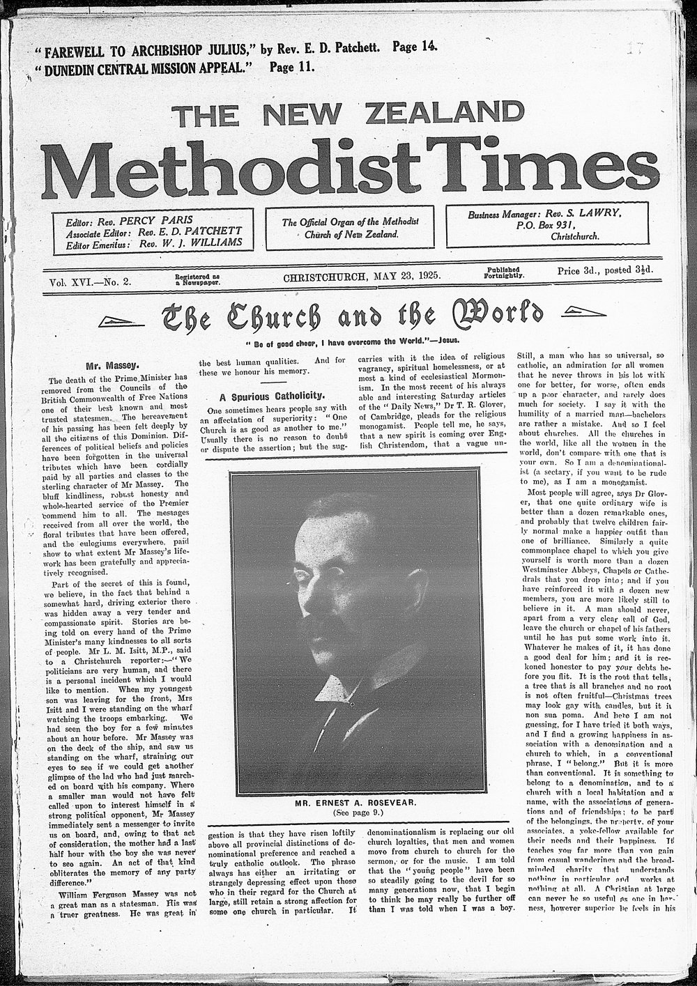 The New Zealand Methodist Times: 23rd May 1925