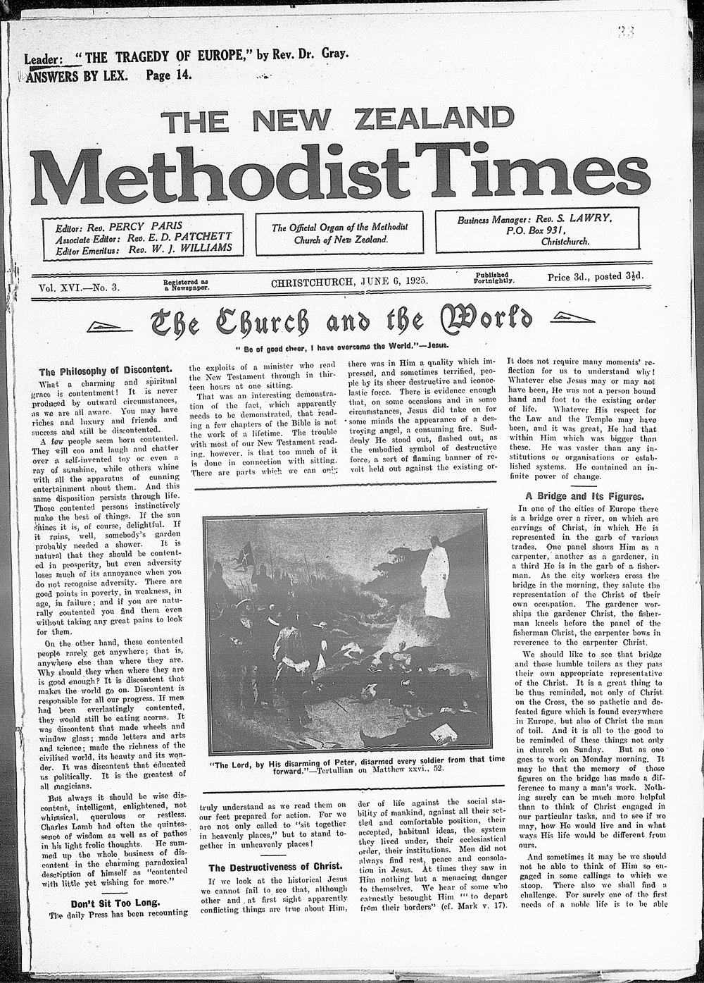 The New Zealand Methodist Times: 6th June 1925