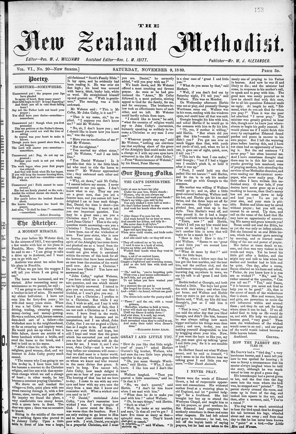 The New Zealand Methodist Times: 9th November 1889
