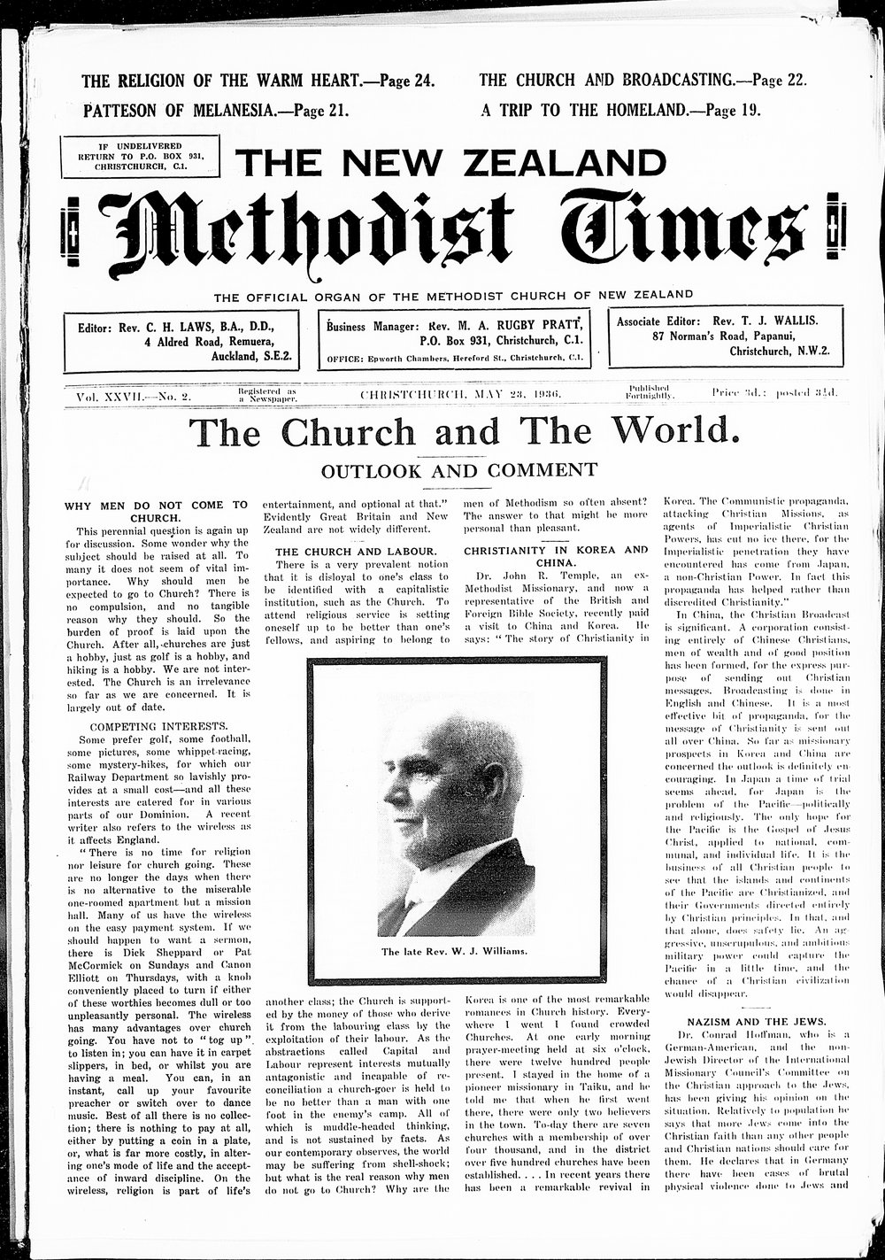 The New Zealand Methodist Times: 23rd May 1936