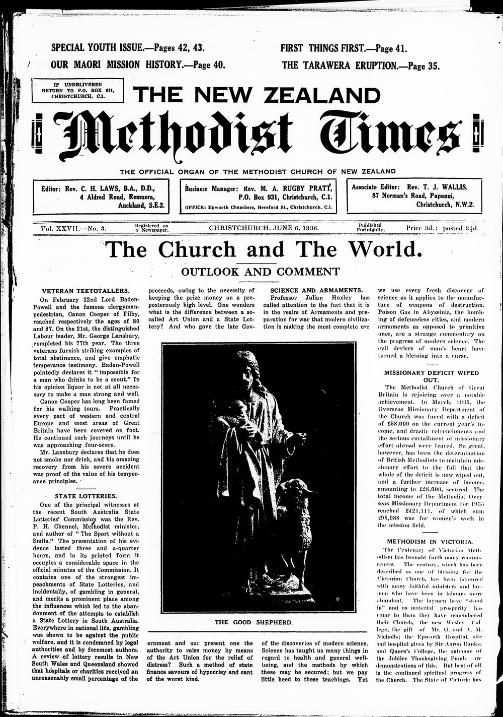 The New Zealand Methodist Times: 6th June 1936