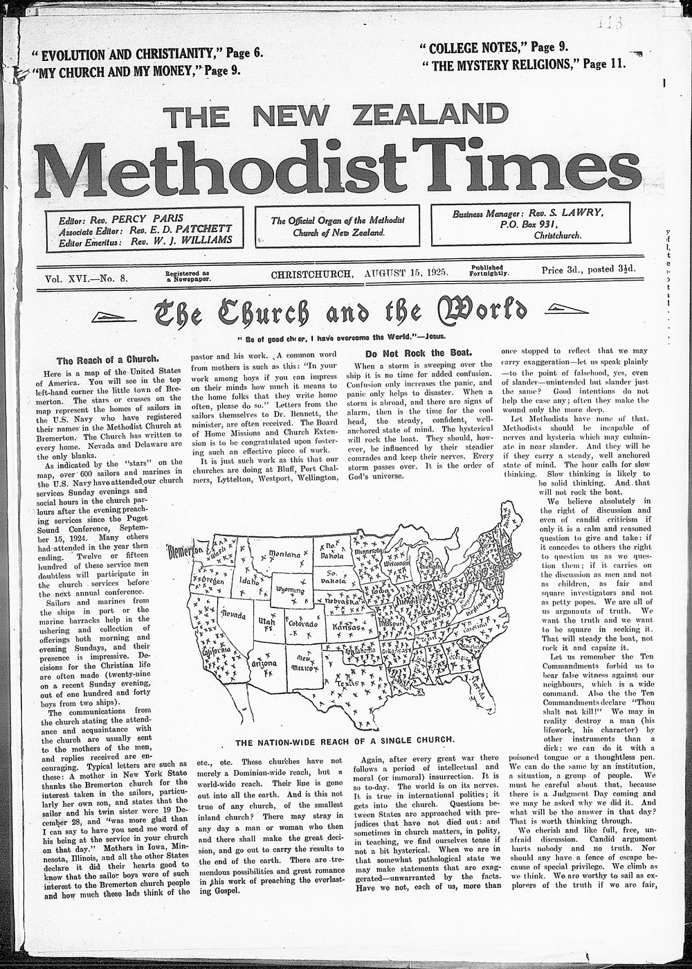 The New Zealand Methodist Times: 15th August 1925