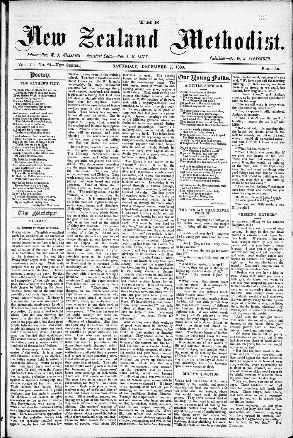 The New Zealand Methodist Times: 7th December 1889