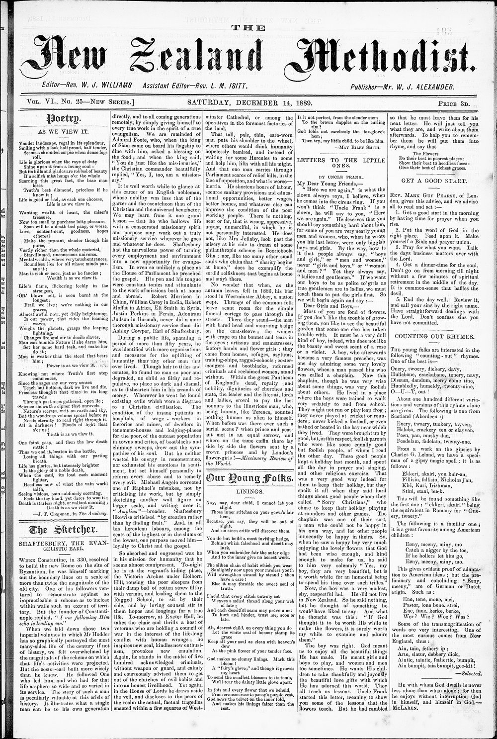 The New Zealand Methodist Times: 14th December 1889