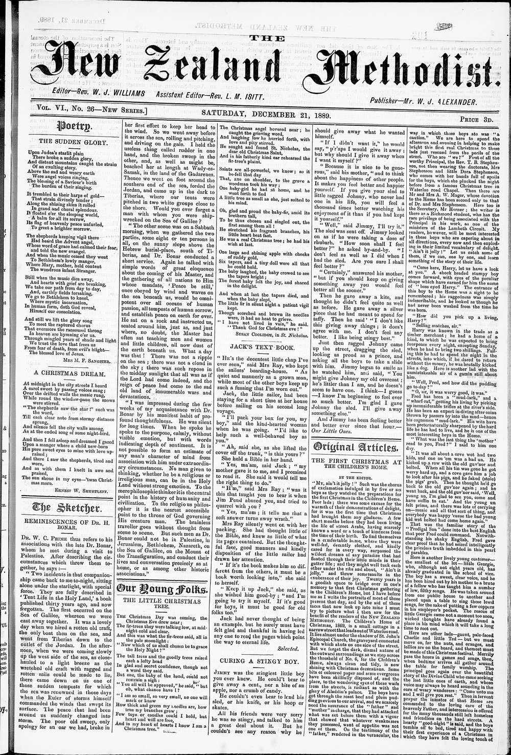 The New Zealand Methodist Times: 21st December 1889