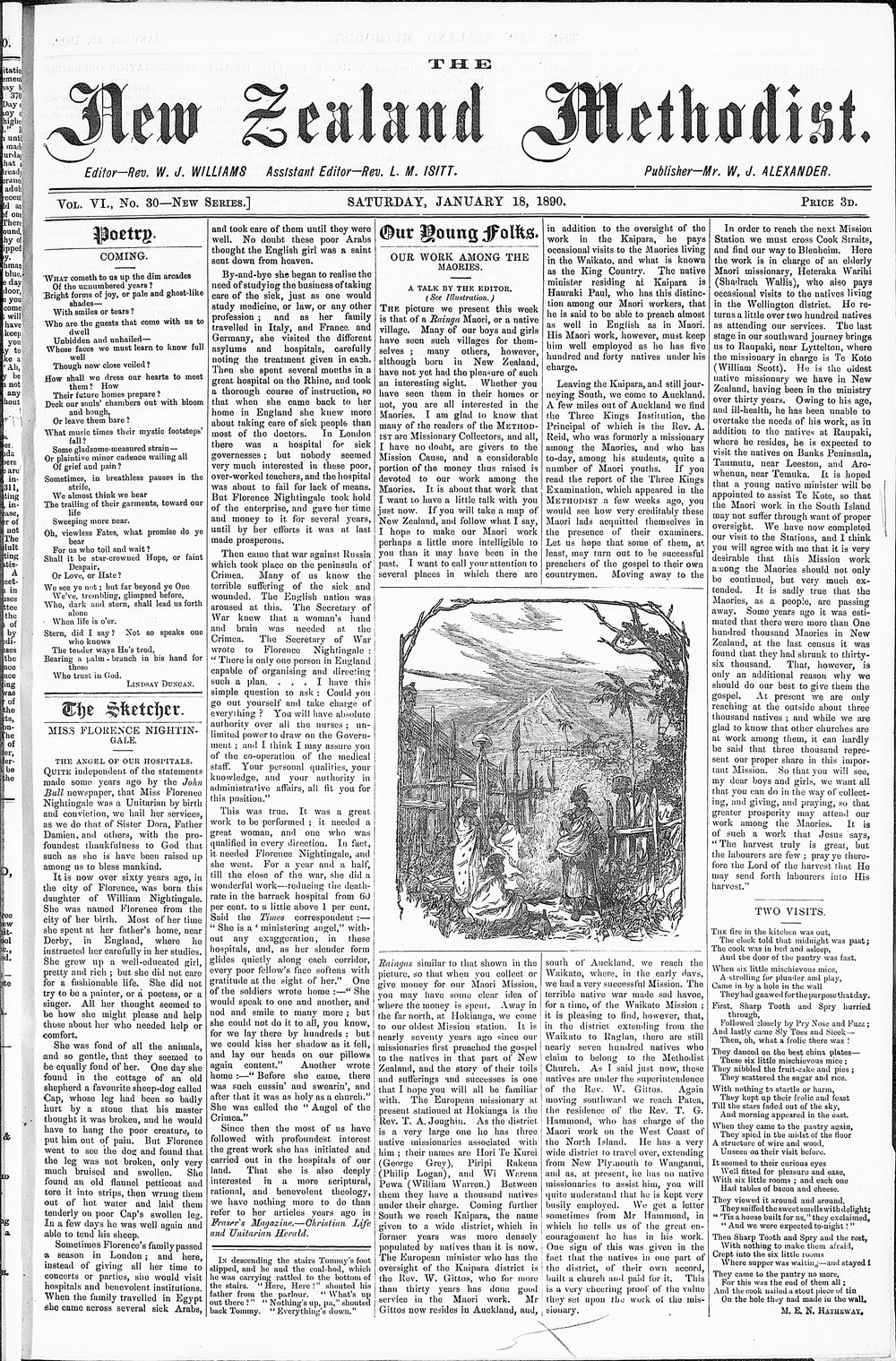 The New Zealand Methodist Times: 18th January 1890