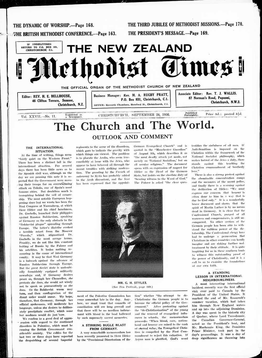The New Zealand Methodist Times: 26th September 1936