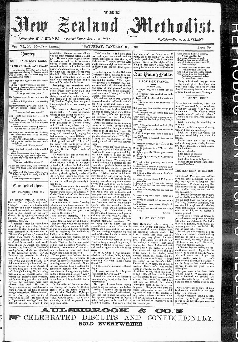 The New Zealand Methodist Times: 25th January 1890