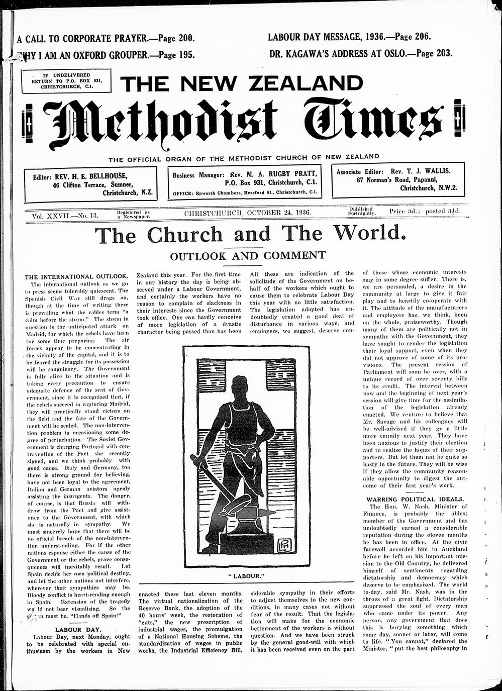 The New Zealand Methodist Times: 24th October 1936